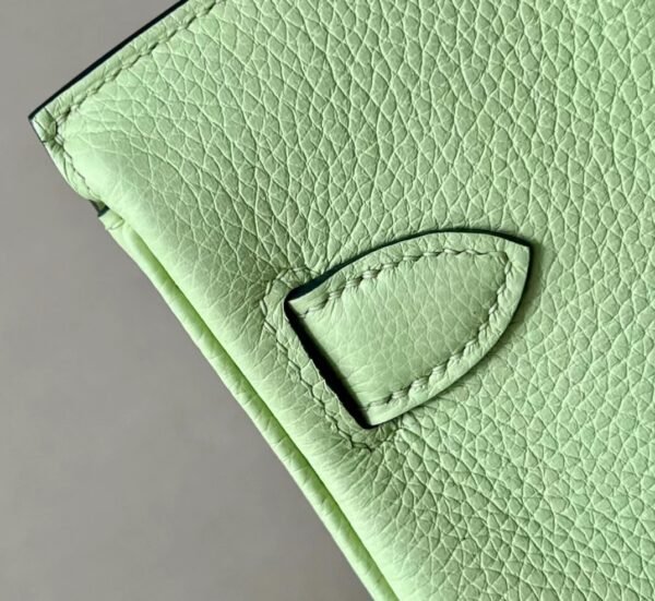Hermes Kelly hac a dos Togo Y6 Fresh green Silver Hardware 22cm Full Handmade