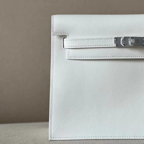 Hermès Kelly dance Swift 01 Pure White Silver Hardware 22cm Full Handmade