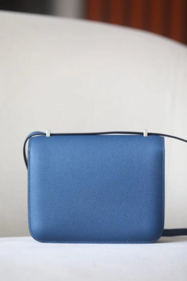 Hermès Constance Epsom R2 Agate blue enamel buckle Silver Hardware 18cm Full Handmade