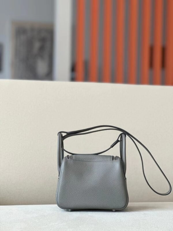 8cae036cfdd00c6 Hermès mini Lindy TC clemence OL Deep Grey Silver Hardware 19cm Full Handmade