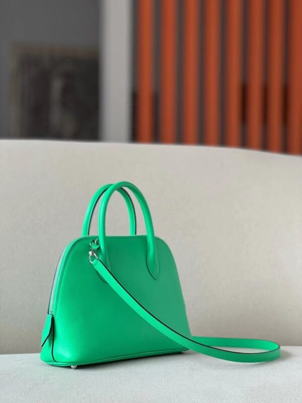 Hermes Bolide Evercolor 0Z fresh Green & 0S Light Green Silver Hardware 26cm Full Handmade