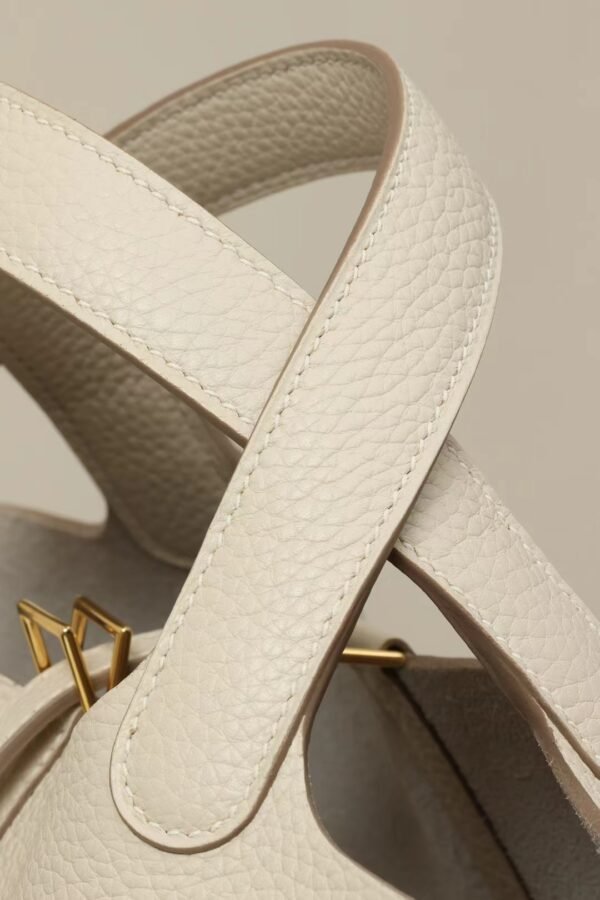 GPC Mode Picotin TC Leather CC10 Cream White Gold Hardware 18cm Full Handmade