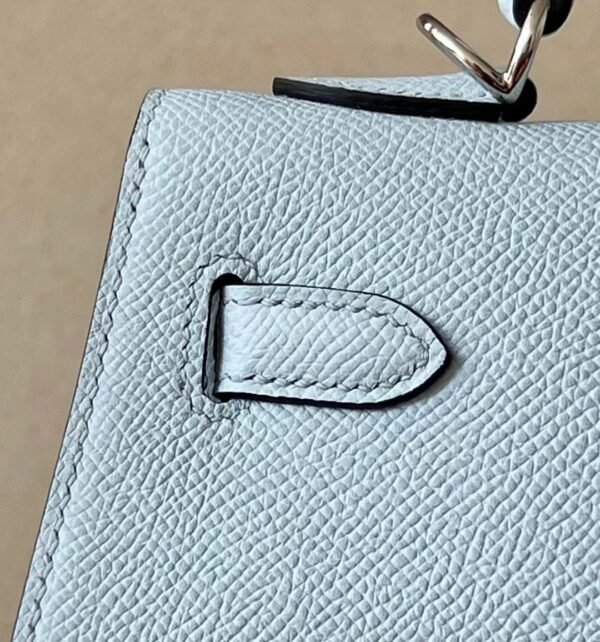 Hermès Kelly Epsom TO Light Blue Silver Hardware 25cm Full Handmade