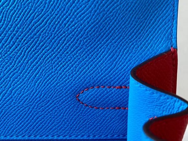 Hermes Kelly Epsom S3 Bright Red & i6 Rose Pink & B3 Blue Silver Hardware 28cm Full Handmade