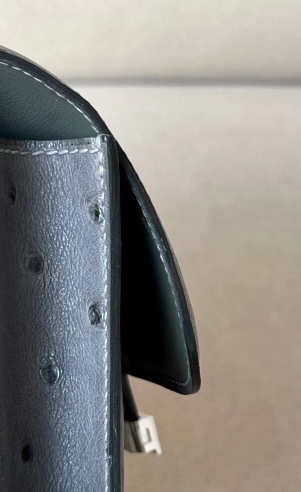 Hermes Constance KK Ostrich 88 Graphite grey Silver Hardware 18cm Full Handmade