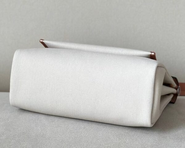 GPC Mode Herbag Barenia & Canvas off-white & Brown Silver Hardware 31cm Full Handmade