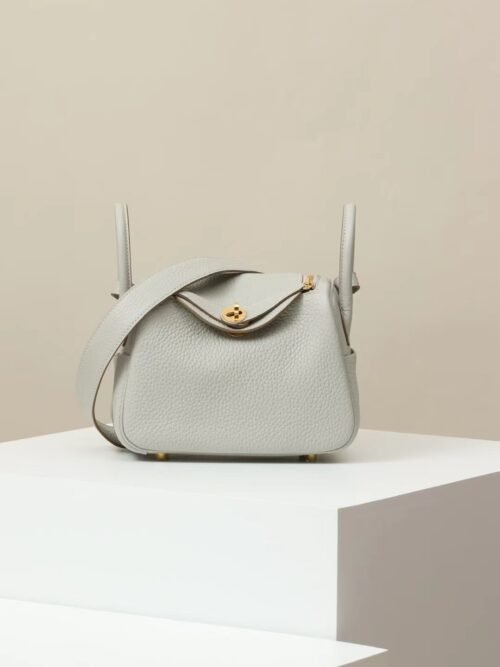 8eb5d884f1fa7cc GPC Mode Lindy clemence Leather CK80 Pearl grey Gold Hardware 19cm Full Handmade