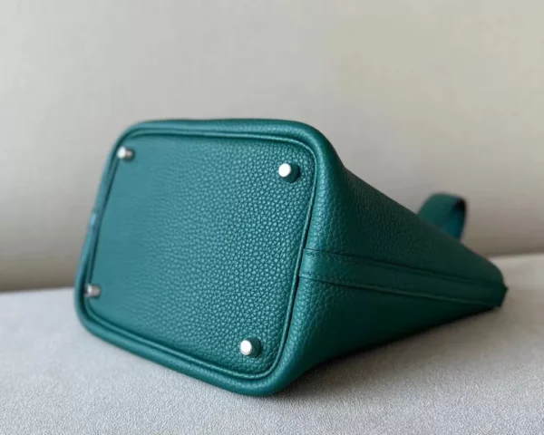 Hermès Picotin TC 6Z peacock green Silver Hardware 18cm Full Handmade
