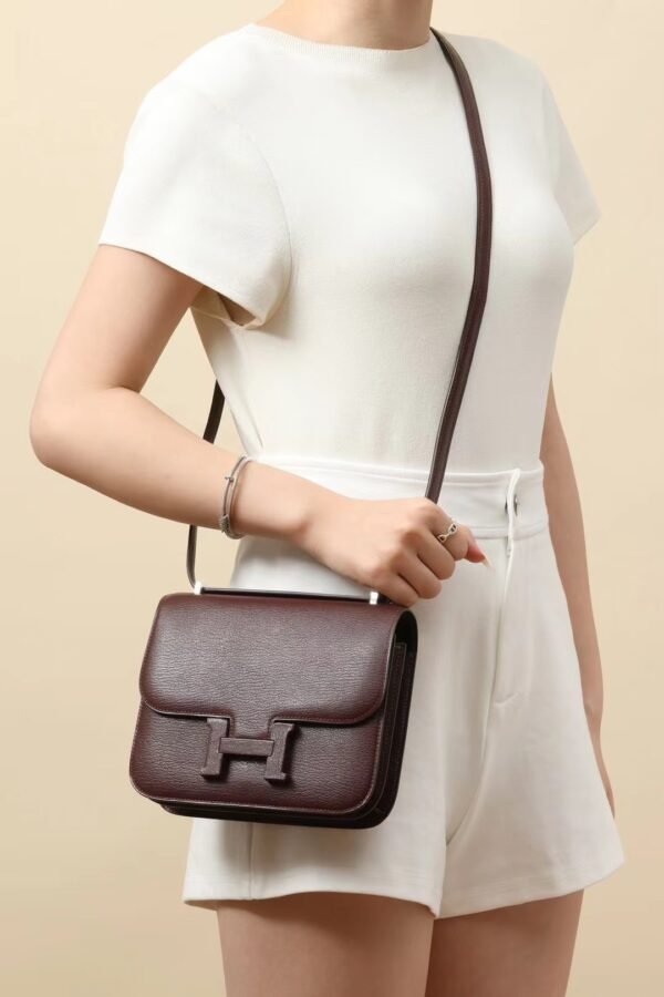 90426e0f59d1dfc GPC Mode Constance Chevre OG Brownish red Silver Hardware 18cm Full Handmade