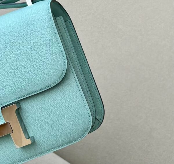 Hermes Constance Chevre 7v Candy Blue Silver Hardware 18cm Full Handmade