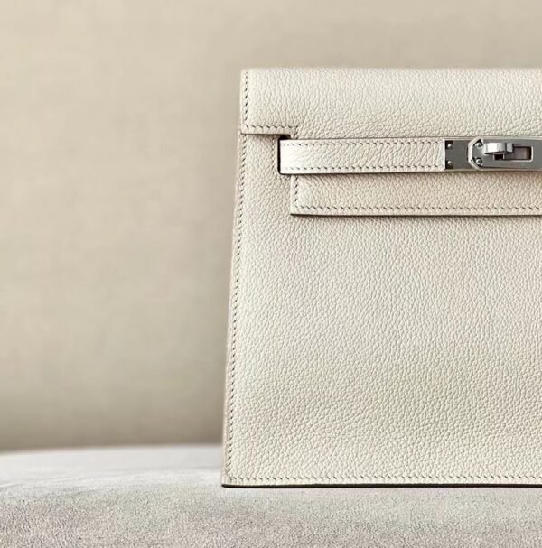 Hermes Kelly dance evercolor CC10 Creamy White Silver Hardware 22cm Full Handmade