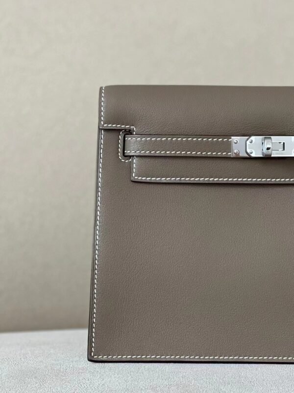 Hermes Kelly dance Swift CK18 Etoupe Grey Silver Hardware 22cm Full Handmade