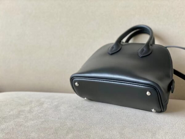 90ec614912f5986 Hermes Mini Bolide Box CK89 Black Silver Hardware 18cm Full Handmade