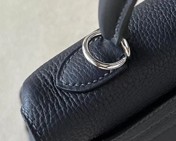 Hermès Kelly Togo 3Y Black mud Silver Hardware 25cm Full Handmade