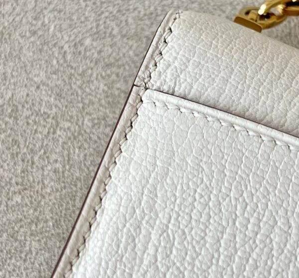 Hermes Verrou chain Chevre Creamy White Gold Hardware 17cm Full Handmade