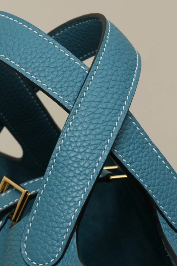 GPC Mode Picotin TC Leather D2 New Denim blue Gold Hardware 18cm Full Handmade