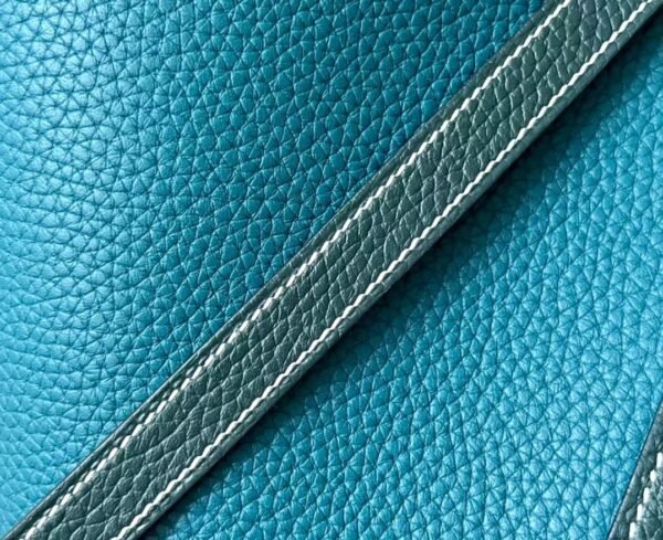 Hermes Picotin TC Leather cyan & Dark Green Silver Hardware 22cm Full Handmade