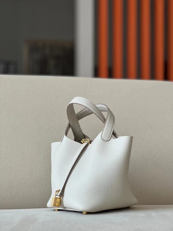 940b4b5f137426c Hermès Picotin TC 8L Ice White Gold Hardware 18cm Full Handmade