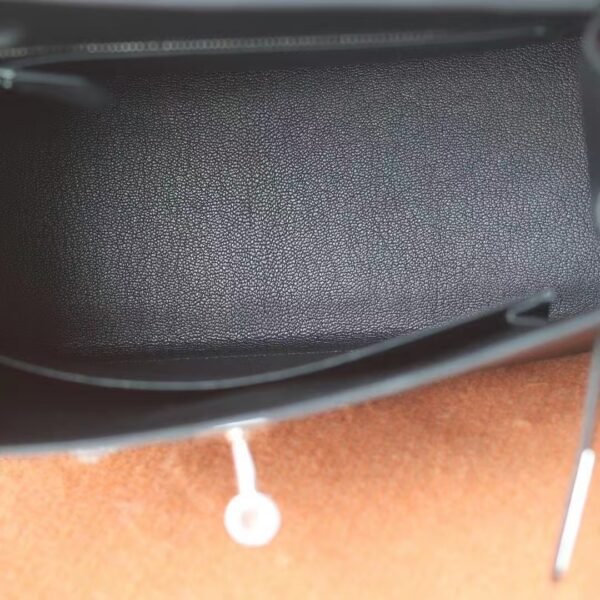 94819b72333406f GPC Mode Kelly Epsom Leather CK89 Black Silver Hardware 25cm Full Handmade