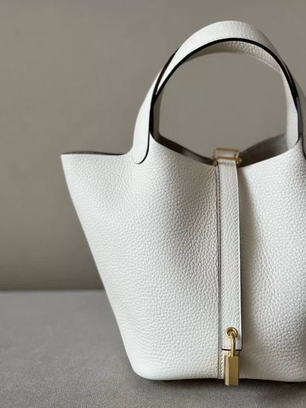 95c23644a75a1f2-jpg GPC Mode Picotin TC Leather I2 Creamy White Gold Hardware 18cm Full Handmade