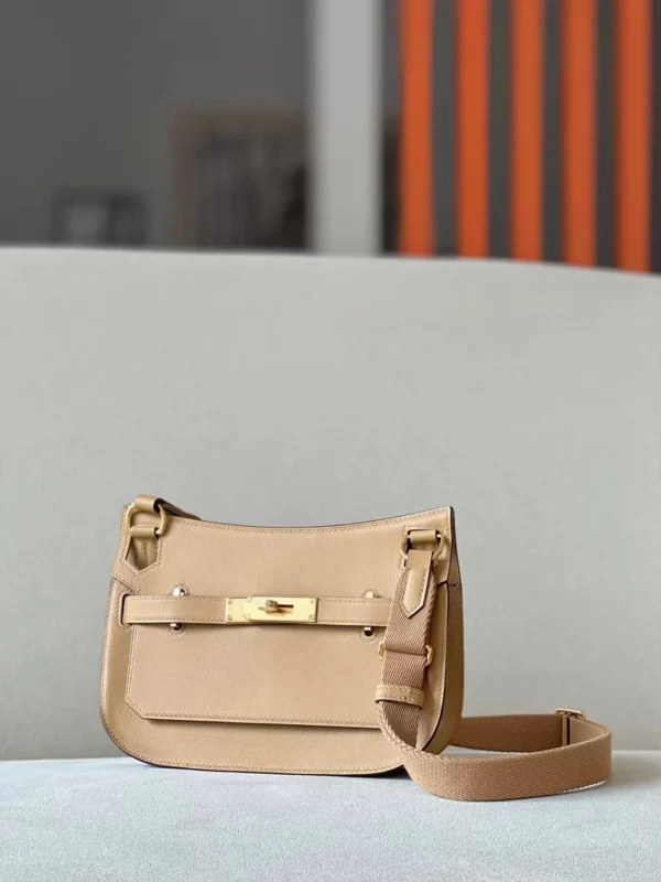 Hermès Mini Jypsiere Swift 4B Biscuit Khaki Gold Hardware 23cm Full Handmade