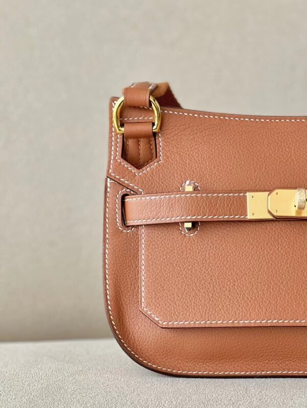 Hermes Mini Jypsiere Evercolor CK37 Golden Brown Gold Hardware 23cm Full Handmade