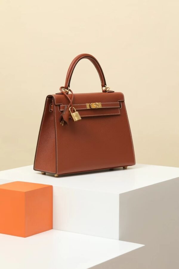 9750d8c2c152b6f GPC Mode Kelly Epsom 4E Maple brown Gold Hardware 25cm Full Handmade Ghw