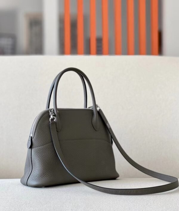 Hermes Bolide TC 8F tinware grey Silver Hardware 27cm Full Handmade