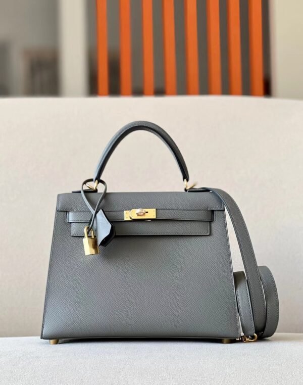 Hermes Kelly epsom Etain Grey Gold Hardware 25cm Full Handmade