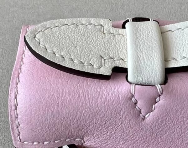 Hermes Kelly doll Matte Alligator & Swfit Pink & White Silver Hardware 18cm Full Handmade