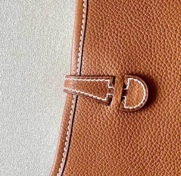 Hermes Mini Evelyne Barenia CK37 Golden Brown Gold Hardware 17cm Full Handmade