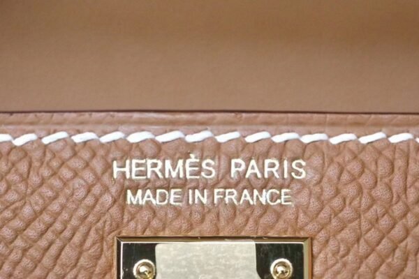 Hermes Mini Kelly Epsom CK37 Golden Brown Gold Hardware 19cm Full Handmade