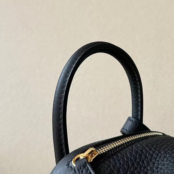 Hermès mini Lindy TC clemence CK89 Black Gold Hardware 19cm Full Handmade