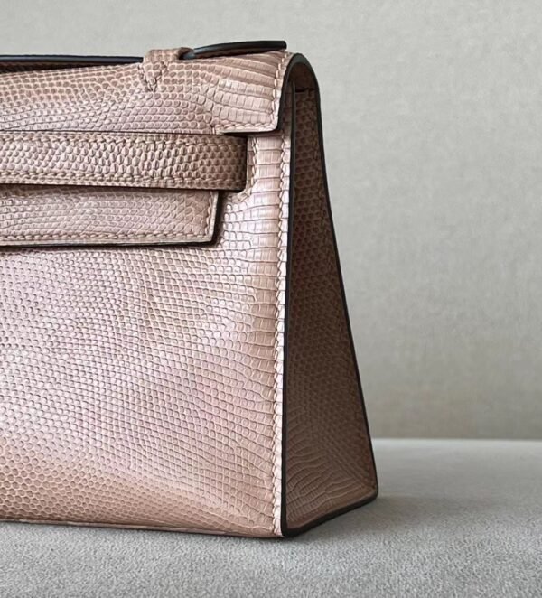 Hermes Mini Kelly pochette Lizard Milk tea color Gold Hardware 22cm Full Handmade
