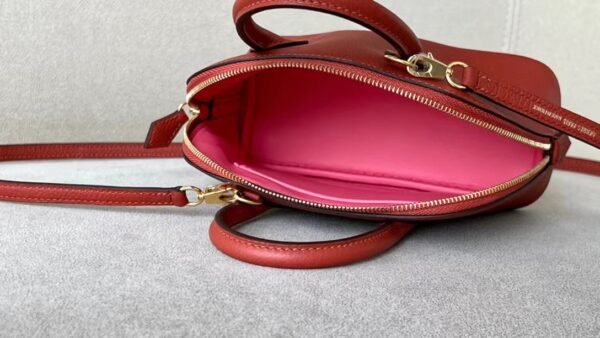 Hermes mini Bolide Evercolor Red & Pink Gold Hardware 18cm Full Handmade