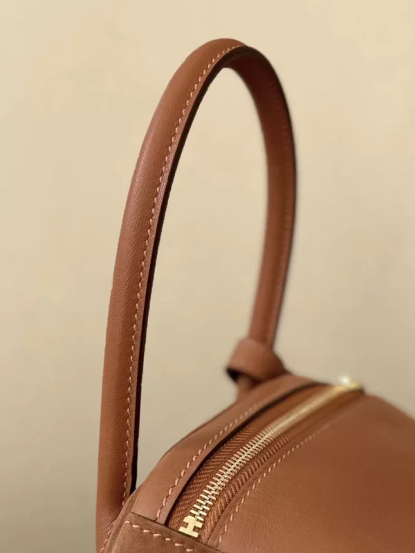 Hermès Lindy Swift & Chamois CK37 Golden Brown Gold Hardware 26cm Full Handmade