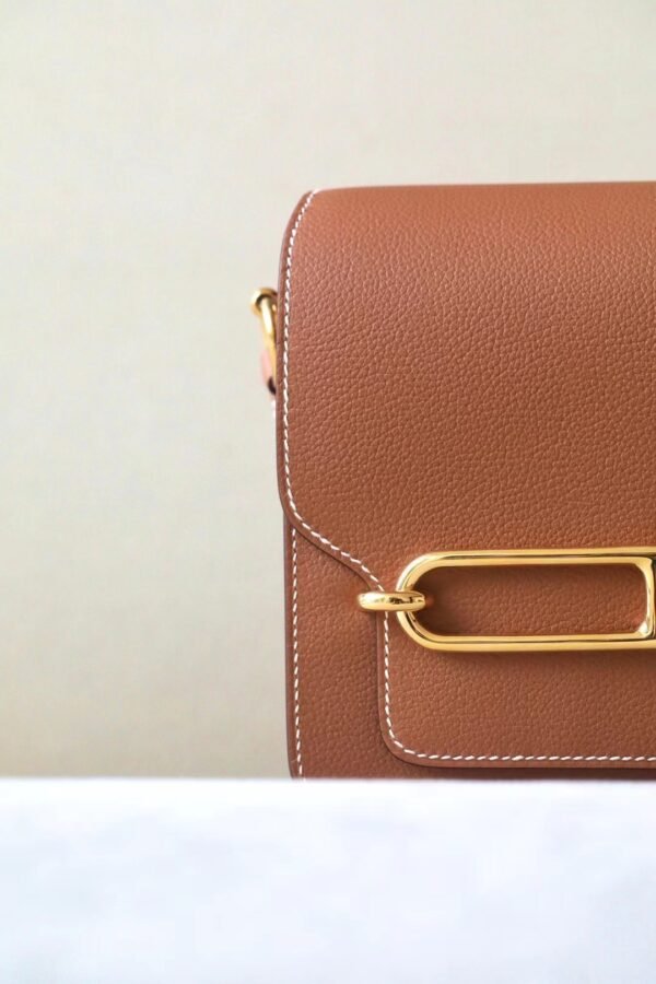 9e3ff38d6a4c872 Hermès Roulis evercolor CK37 Golden Brown Gold Hardware 19cm Full Handmade