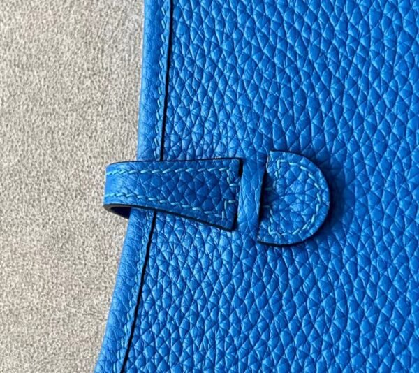 Hermes Evelyne TC 08 Bright Blue Gold Hardware 17cm Full Handmade