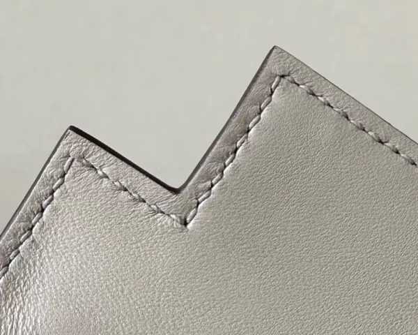 GPC Mode Mini Kelly chamois & swift & Lamb wool CK18 Etoupe Grey Silver Hardware 19cm Full Handmade