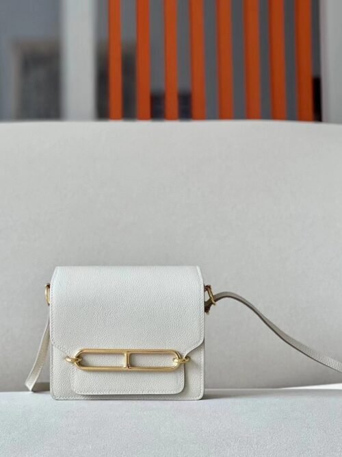 Hermès Roulis evercolor CC10 Creamy White Gold Hardware 19cm Full Handmade