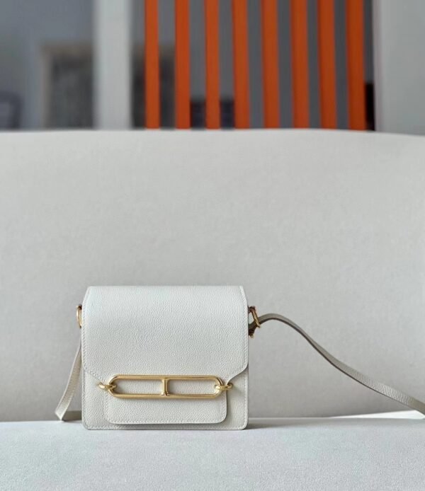 Hermès Roulis evercolor CC10 Creamy White Gold Hardware 19cm Full Handmade