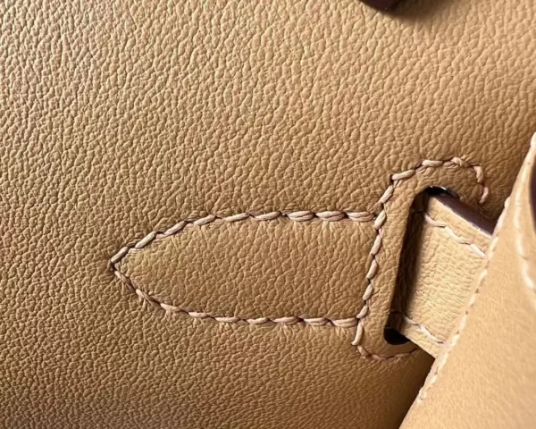 Hermès Mini Jypsiere Swift 4B Biscuit Khaki Gold Hardware 23cm Full Handmade