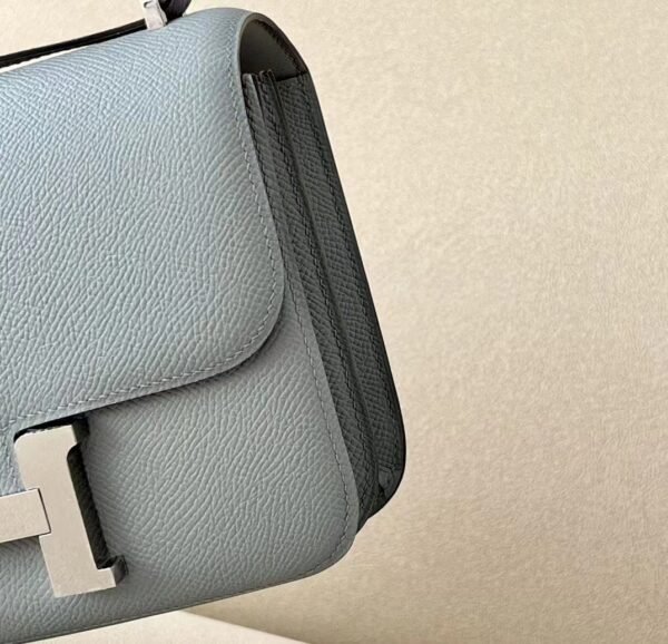 Hermes Constance epsom J7 Linen blue Silver Hardware 18cm Full Handmade