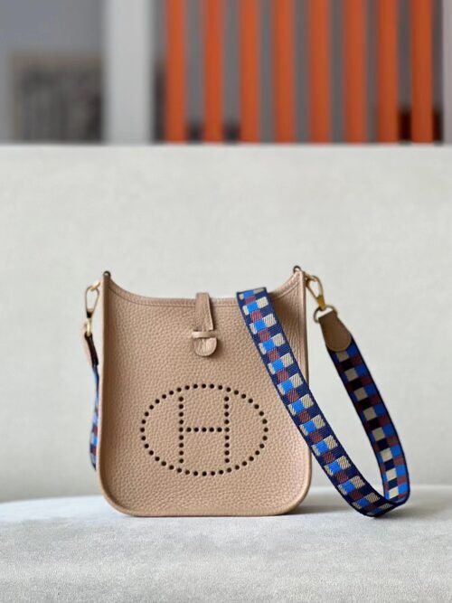 Hermes Evelyne TC OM Tea Kahaki Gold Hardware 17cm Full Handmade