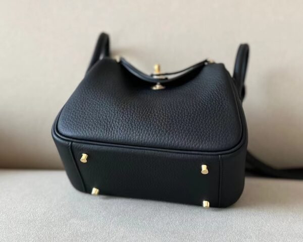 Hermès mini Lindy TC clemence CK89 Black Gold Hardware 19cm Full Handmade