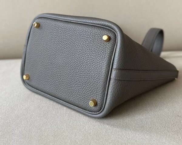 Hermès Picotin TC Leather 8F tinware grey Gold Hardware 18cm Full Handmade