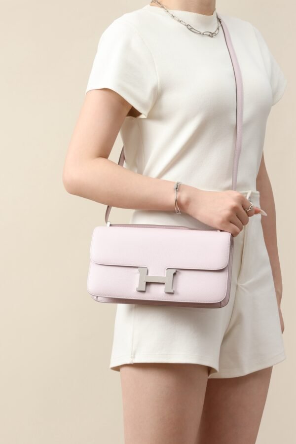 a580bf4d0630541 GPC Mode Constance Elan Epsom 09 Light Purple Pink Silver Hardware 24cm Full Handmade