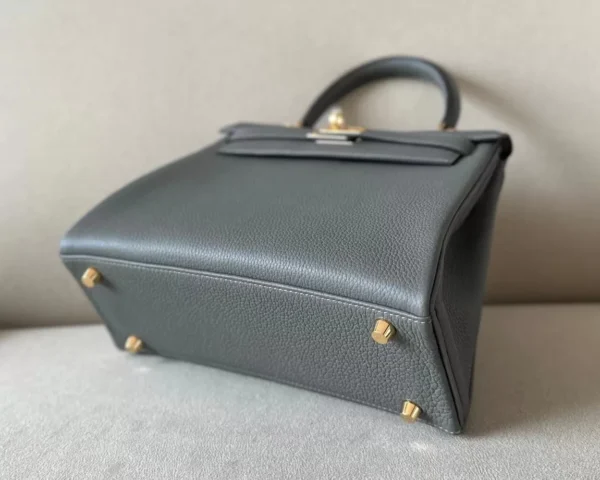 Hermès Kelly Togo 0L Deep Grey Noble grey Gold Hardware 25cm Full Handmade