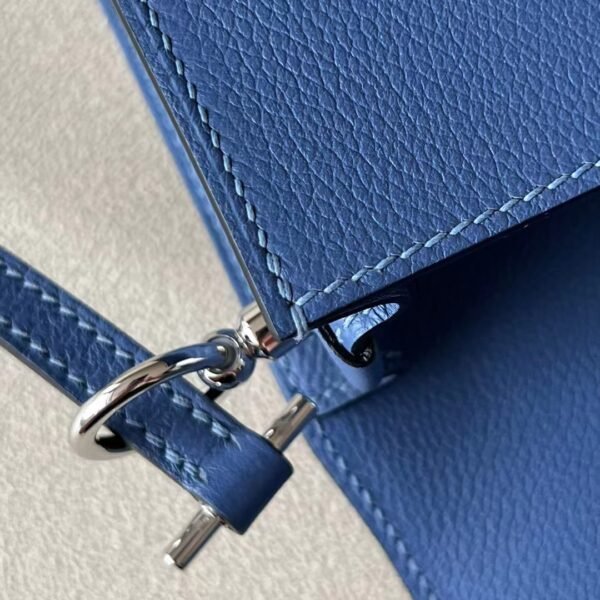 a5d511cdda8f80a Hermes Roulis Evercolor R2 Blue Agate Silver Hardware 19cm Full Handmade