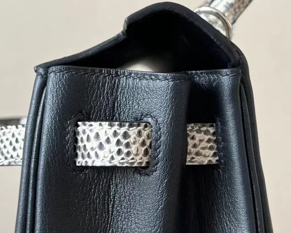 a6f195137be08f3-jpg Hermès Kelly Swift & Lizard CK89 Black Silver Hardware 25cm Full Handmade